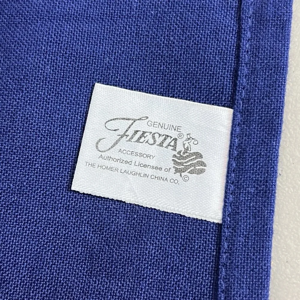Fiesta Cloth Napkins Set of 2 Blue NWOT Solid with Logo Fiestaware